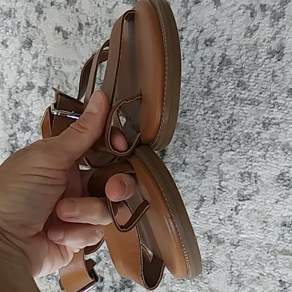 FRANCO SARTO | strappy buckle sandals | faux leather | brown | 8.5 - Picture 4 of 8
